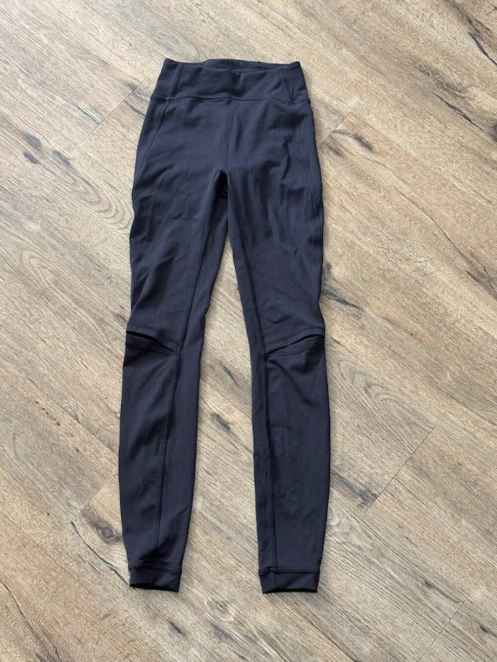 lululemon Size 2 Black Nylon Leggings Knee Panel High Rise Pants
